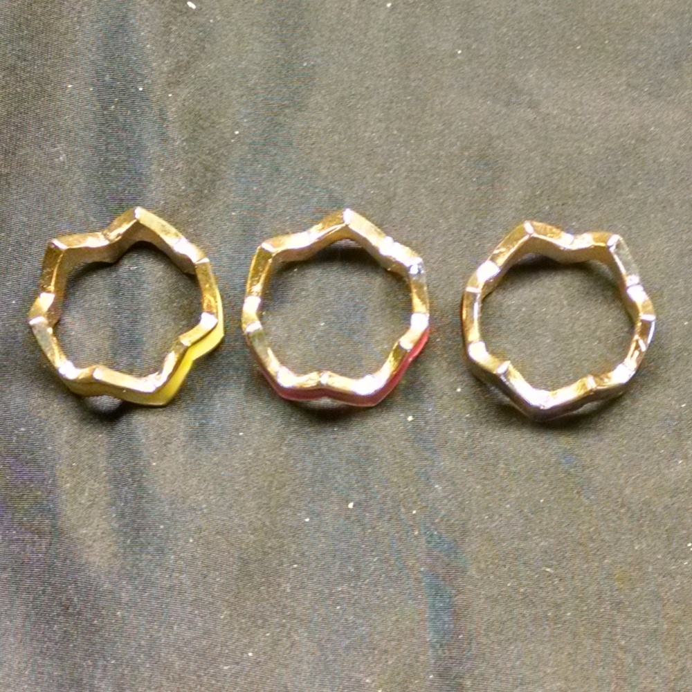 3 Enamel Zig Zag Stackable Multi Color Ring - image 7